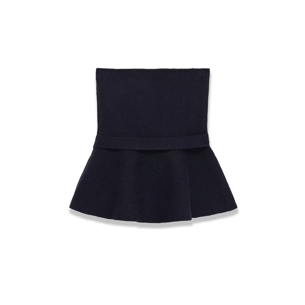 Short skirt style knitted bow top with hem