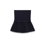Short skirt style knitted bow top with hem