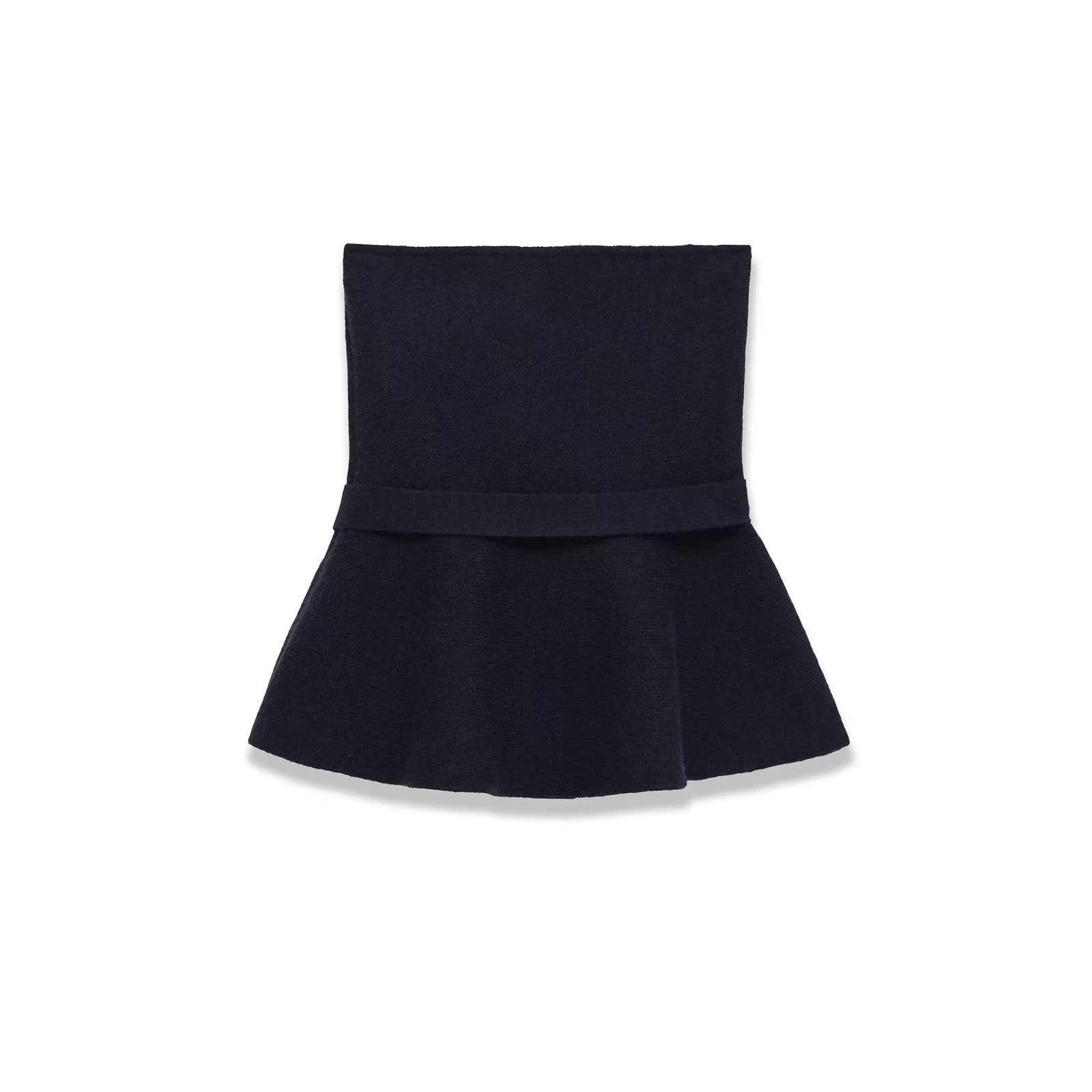 Short skirt style knitted bow top with hem