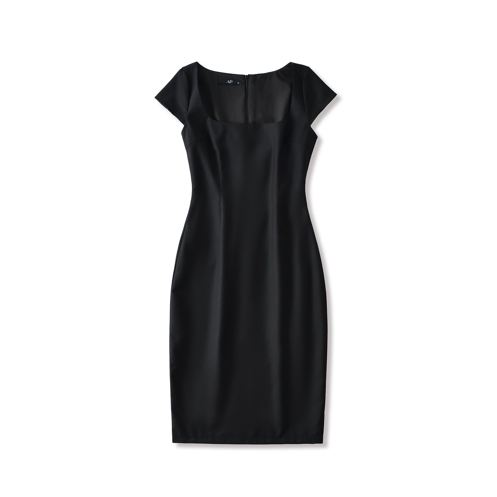 Solid color pullover square neck dress