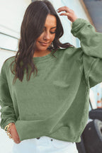 Festival Fuchsia Ribbed Corduroy Oversized Sweatshirt