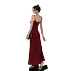 Summer Sexy Stretchy Strapless Dress for Women, Sleeveless Off-Shoulder Fitted Slimming One-Shoulder Inner Long Dress