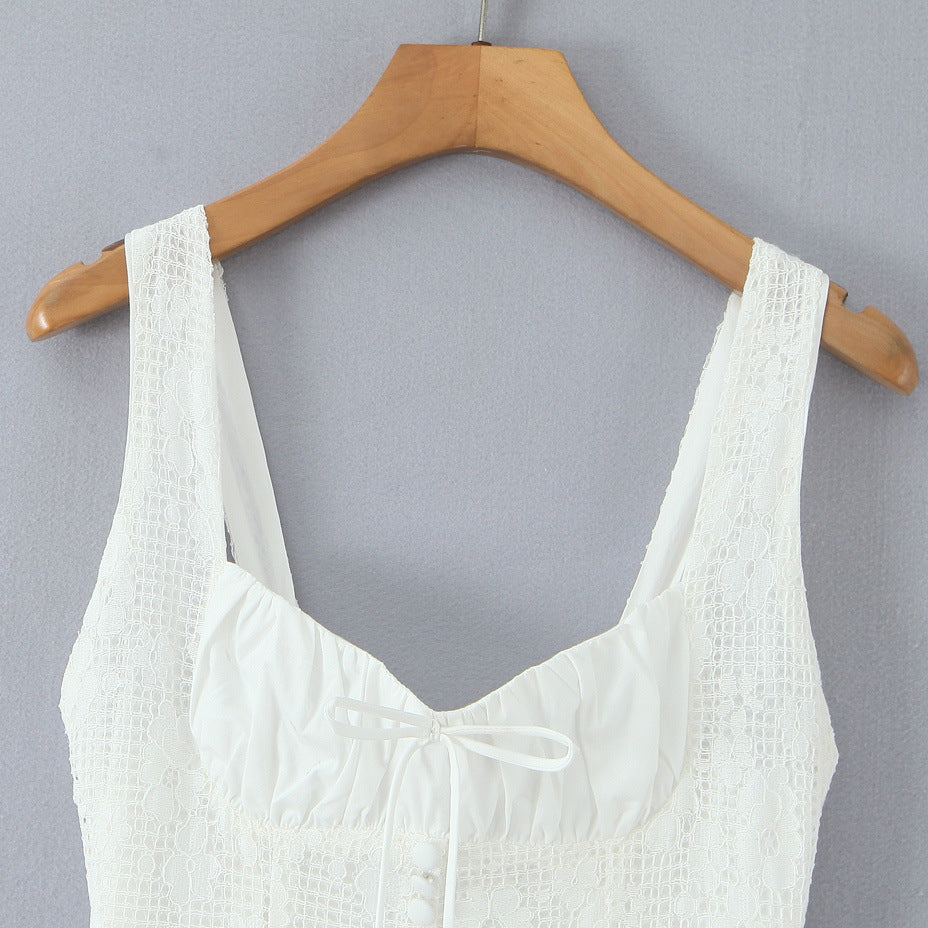 Plum lace slimming camisole dress