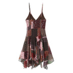 Retro style patchwork camisole dress