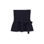 Short skirt style knitted bow top with hem