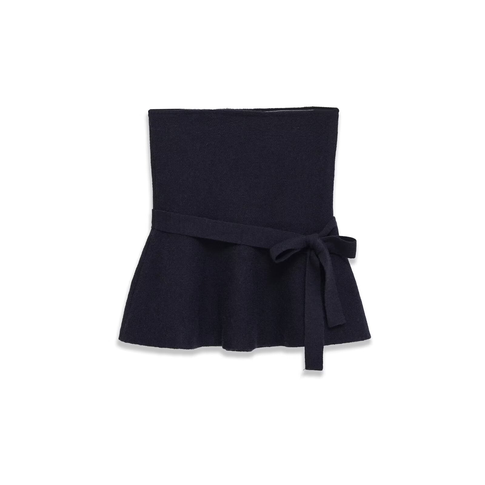 Short skirt style knitted bow top with hem