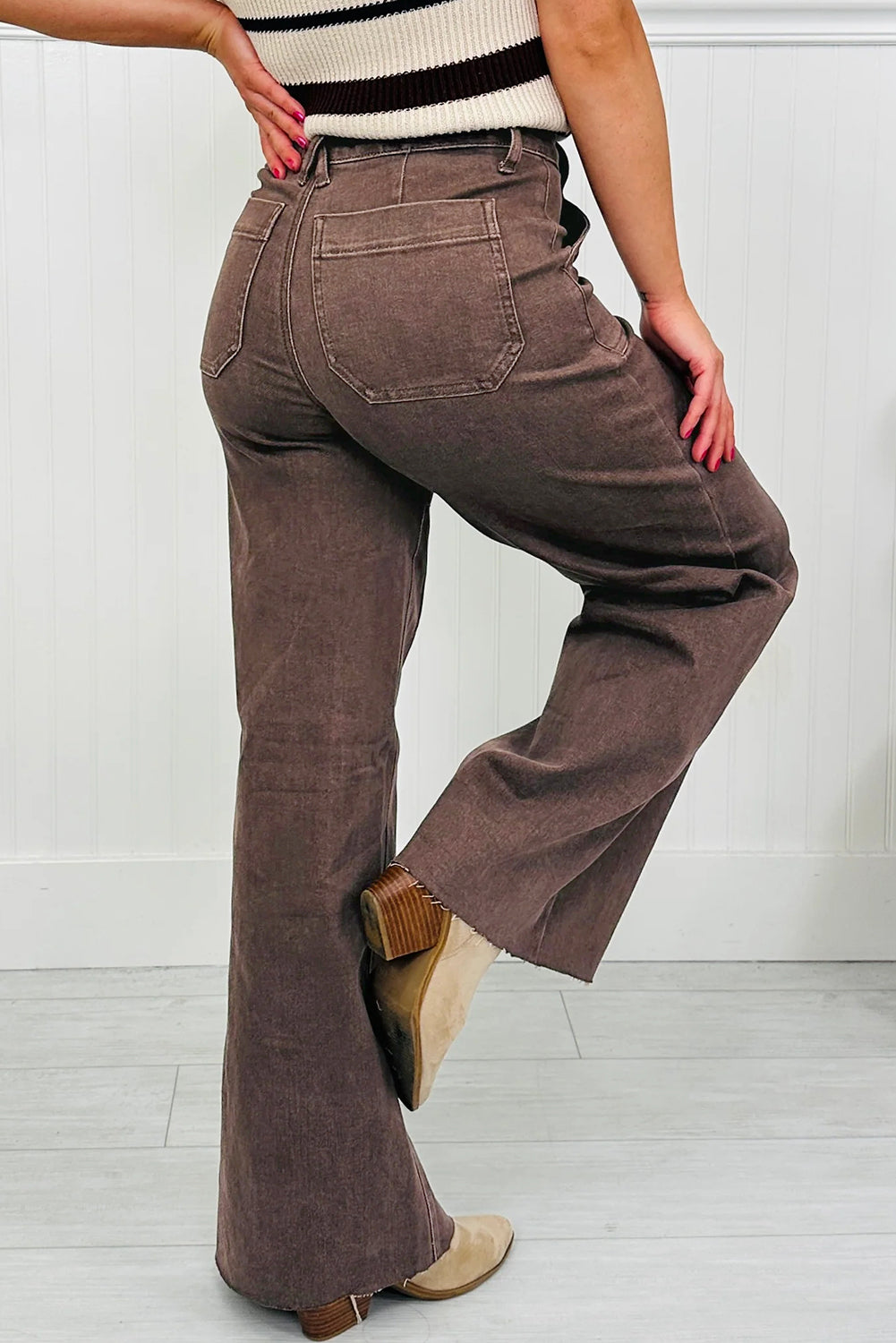 Dusk Blue Retro Washed Patch Pocket Loose Jeans