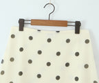 Wave Point Low Waist A Swinging Mid length Skirt