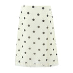 Wave Point Low Waist A Swinging Mid length Skirt
