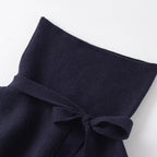 Short skirt style knitted bow top with hem