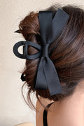 White Bow Decor Large Hair Claw Clip