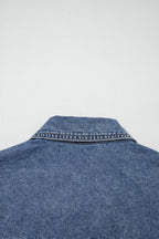 Ashleigh Blue Button Flap Pocket Cuffed Short Sleeve Denim Shirt