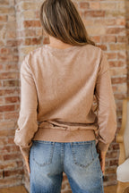 High-rise saved by grace Letter Embroidery Mineral Wash Loose Sweatshirt