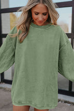 Festival Fuchsia Ribbed Corduroy Oversized Sweatshirt