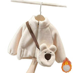 Kids Sherpa Fleece Jacket Thick Warm Outerwear for Boys and Girls