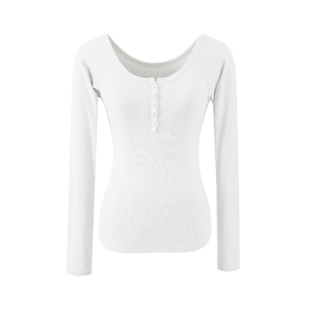 Henley Long Sleeve Slim Fit T-Shirt