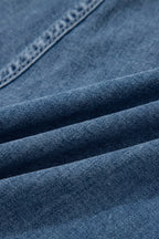 Dusk Blue Flap Pockets Denim Shorts