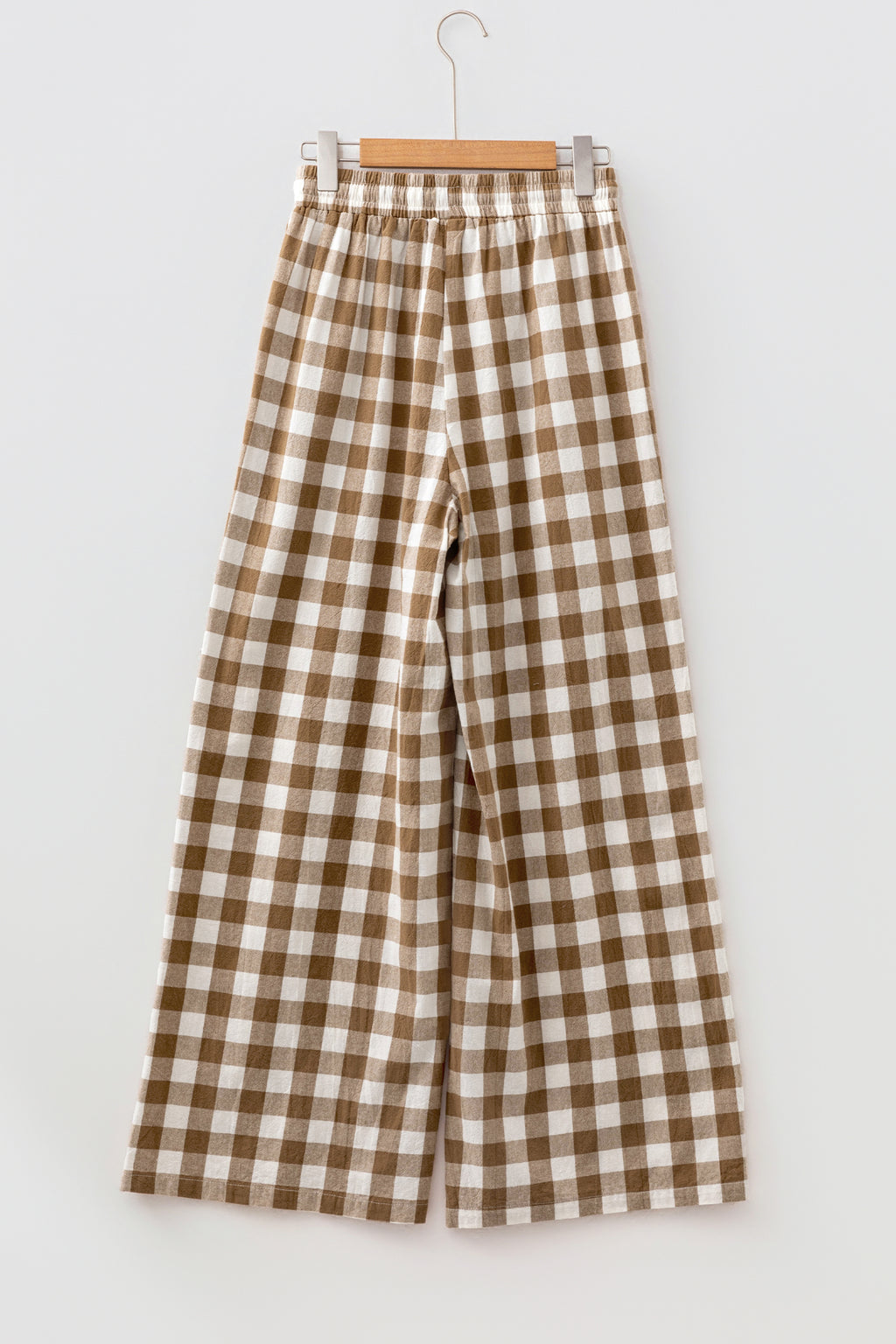 Red Gingham Plaid Tie Elastic Waist Shift Pants