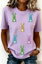 Wisteria Sequin Easter Bunny Patched Tee