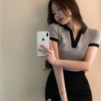 Cute and Trendy Short Sleeve T-Shirt for Women Casual Style with Sweet and Edgy Design Fashionable Crop Top Unique Style