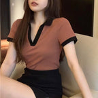 Cute and Trendy Short Sleeve T-Shirt for Women Casual Style with Sweet and Edgy Design Fashionable Crop Top Unique Style