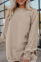 Festival Fuchsia Ribbed Corduroy Oversized Sweatshirt