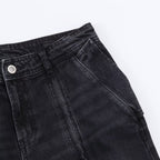Mid waist wide leg zipper jeans