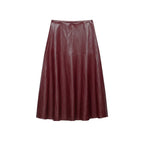 Imitation leather effect layered decorative skirt for women