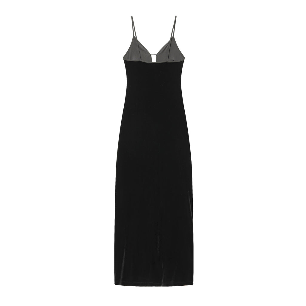 Style New Women's Fashionable Classic Velvet Strap Dress