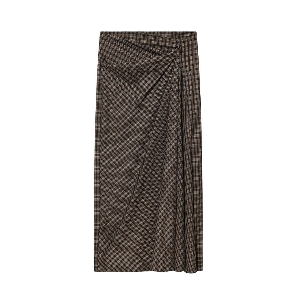 Elegant plaid midi skirt for women
