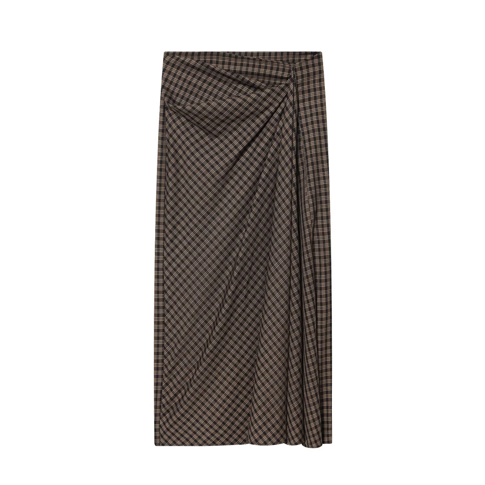 Elegant plaid midi skirt for women
