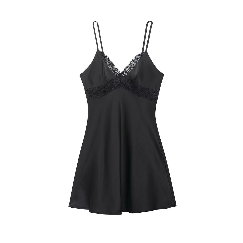 Sexy Luxurious Double-Layer Lace Strap Dress for Women