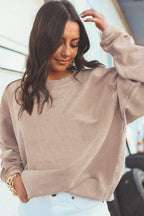 Festival Fuchsia Ribbed Corduroy Oversized Sweatshirt