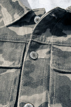 Green Camo Cargo Denim Vest