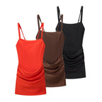 Slim fit sleeveless pleated jumpsuit short skirt