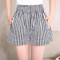 Casual High-Waisted Wide-Leg Striped Shorts for Women, Summer Beach-Style Loose Fit Pants Trendy and Slimming Design