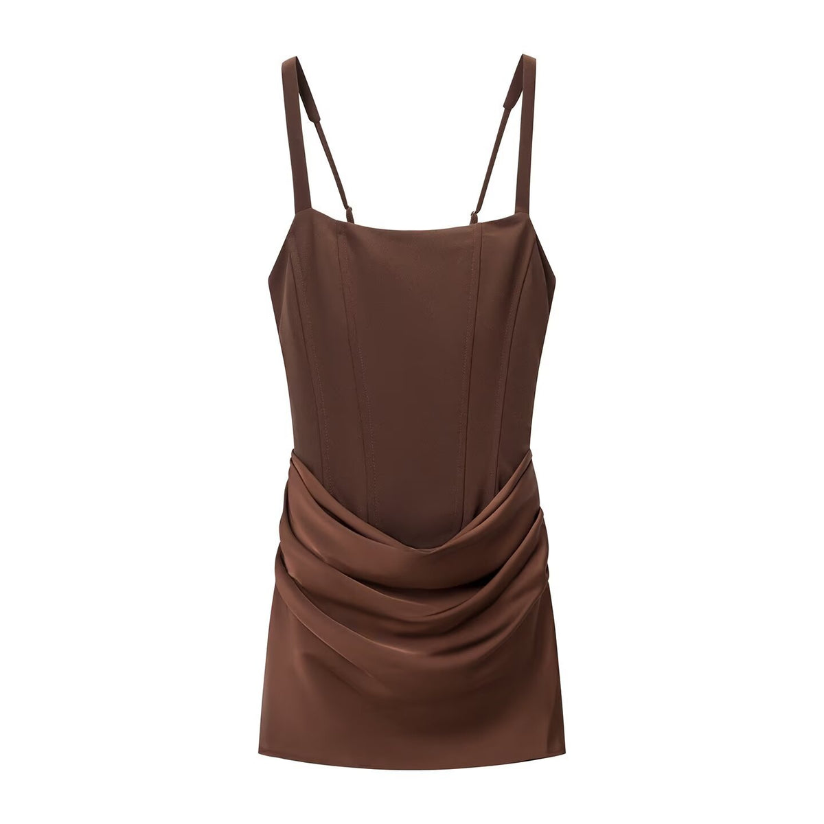 Slim fit sleeveless pleated jumpsuit short skirt