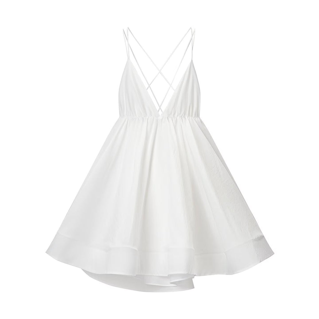 Vacation style spicy girl V-neck camisole backless dress