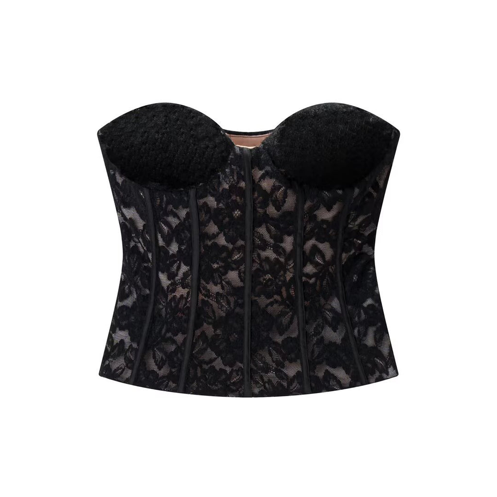 Spicy girl velvet lace corset