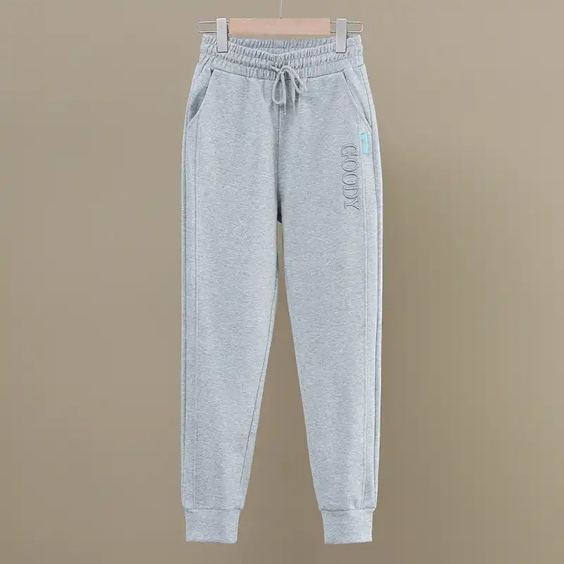 Warm Fleece Thickened Women's Pants Winter Loose Cuffed Slimming Elastic Waist Casual Long Trousers Harem Sweatpants