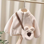 Kids Sherpa Fleece Jacket Thick Warm Outerwear for Boys and Girls