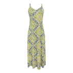Printed Strapless Backless Maxi Dress