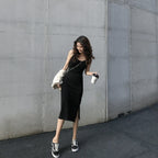 Chic Mid-Length Strap Dress for Women, Summer Casual Open-Side Slim-Fit Inner Layer Dress