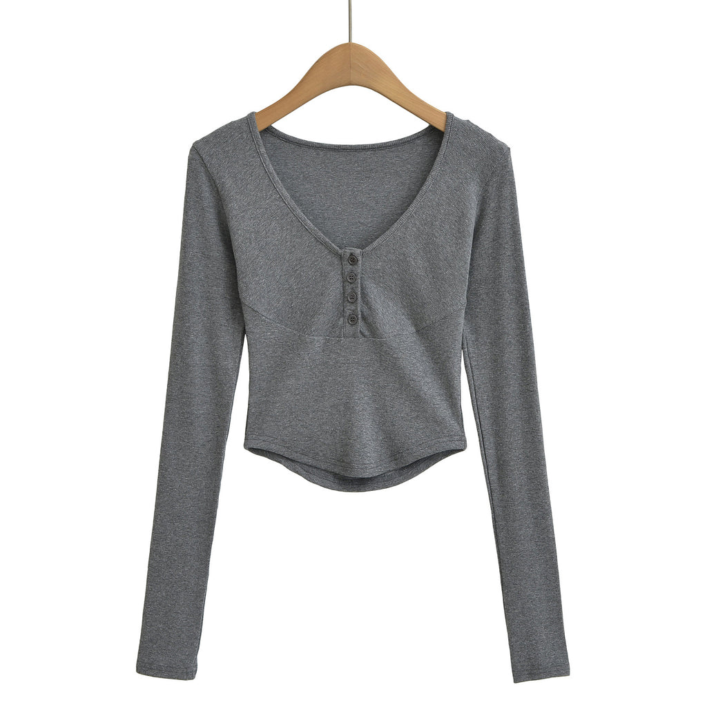V-neck slim fit top
