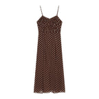 French polka dot chiffon camisole dress