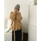 Stand up collar long sleeved sweater