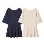 Elegant women's looped velvet dress