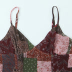 Retro style patchwork camisole dress