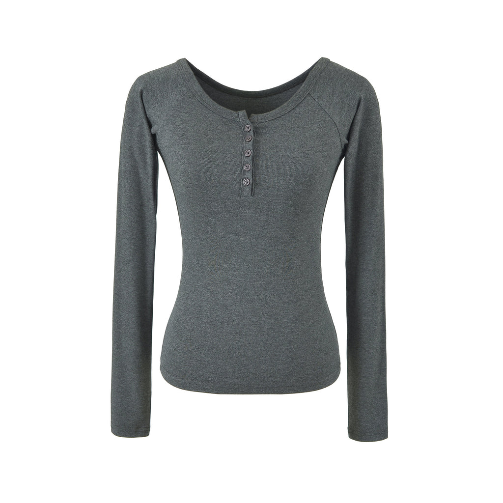 Henley Long Sleeve Slim Fit T-Shirt