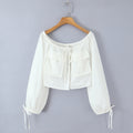 One-Shoulder Tie-Up Top + Pocket-Detailed Skirt Set for Women
